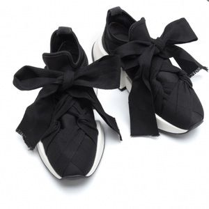 MM6 MAISON MARGIELA Bow Design Flare Sneaker Black size 37